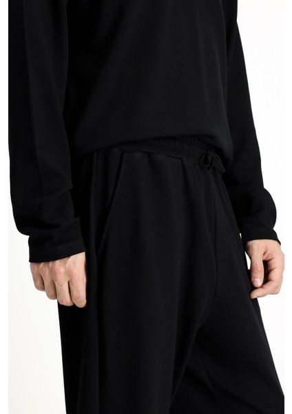Uzun Kol Bisiklet Yaka 3'lü Şortlu Pijama Seti