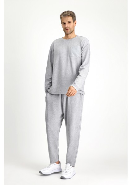 Uzun Kol Bisiklet Yaka 3'lü Şortlu Pijama Seti