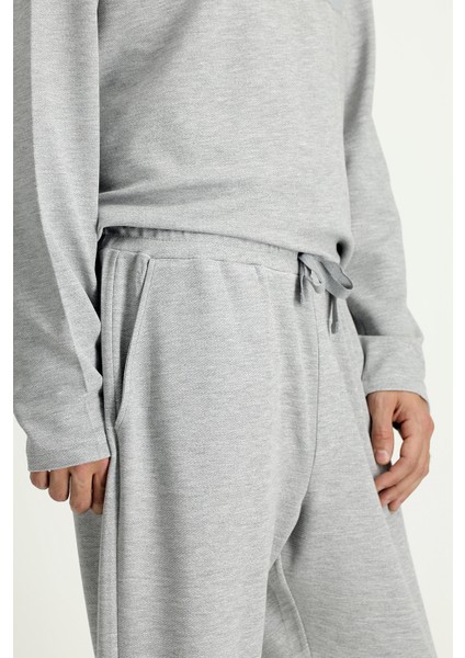 Uzun Kol Bisiklet Yaka 3'lü Şortlu Pijama Seti