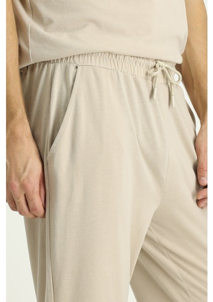 Kısa Kol Bisiklet Yaka 3'lü Şortlu Pijama Seti