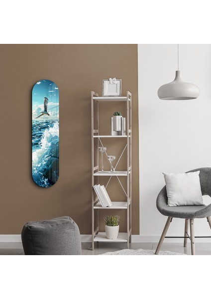 Sea Gull And Ocean | Glass Wall Art