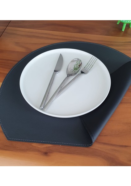 6'lı Çift Taraflı Deri Amerikan Servisi Runner Gri-Siyah