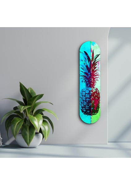 Ananas Lime Blue | Glass Wall Art fiyatları