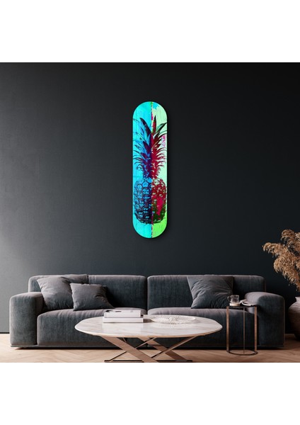 Ananas Lime Blue | Glass Wall Art modelleri