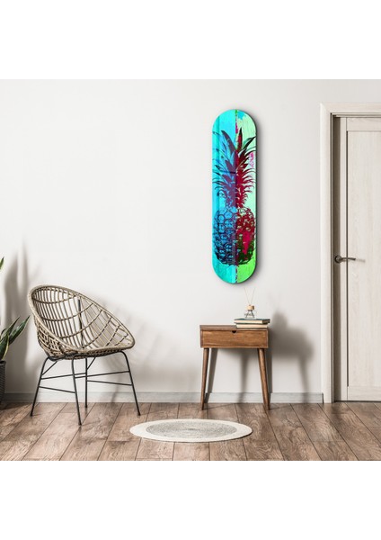Ananas Lime Blue | Glass Wall Art fırsatları