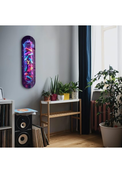 Colorful Lv Tube| Glass Wall Art indirimleri