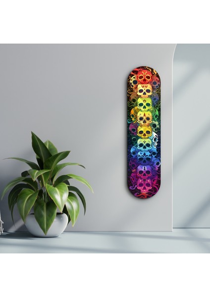 Colorful Skulls | Glass Wall Art