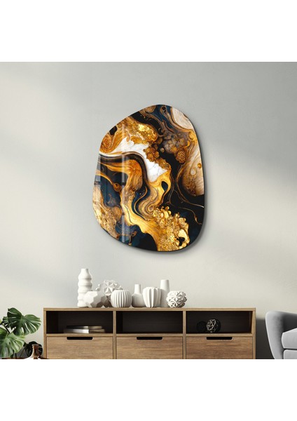 Golden Root Amorphous Collection Glass Wall Art