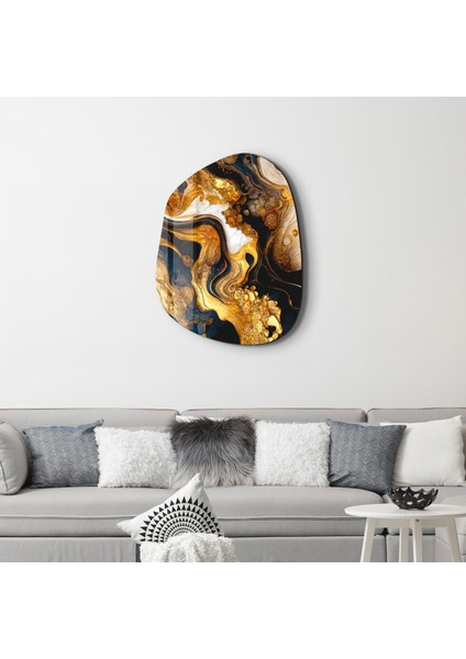 Golden Root Amorphous Collection Glass Wall Art