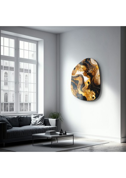 Golden Root Amorphous Collection Glass Wall Art