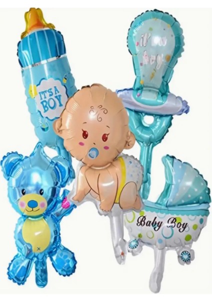 Cinsiyet Partisi Folyo Balon Seti 5'li Erkek