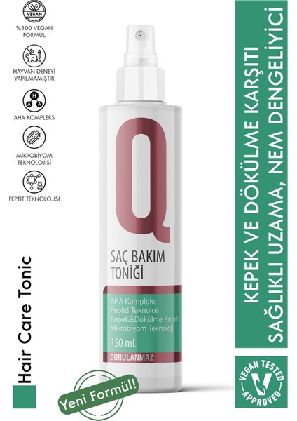 Vegan Saç Bakım Toniği, Saç Uzatma Kepek ve Dökülmesine Karşı Saç Derisi Bakımı