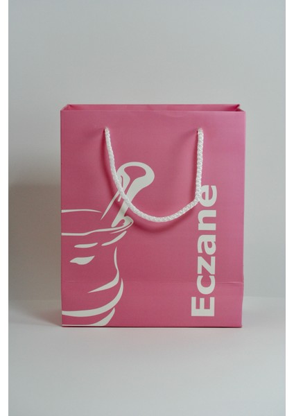 Eczane Karton Çanta Körüklü Pembe (20x10x23,5 cm) - 25 Adet fiyatları