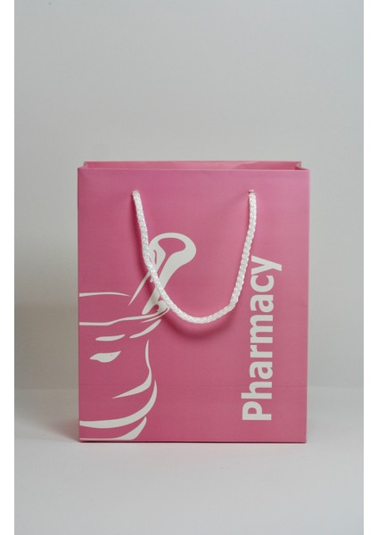 Eczane Karton Çanta Körüklü Pembe (20x10x23,5 cm) - 25 Adet fırsatları