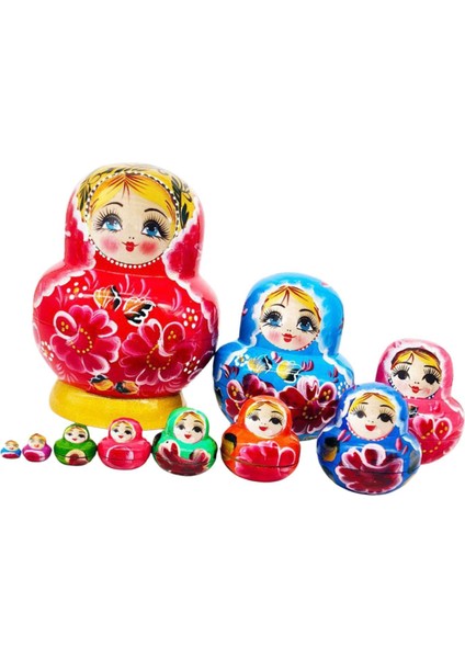 10 Katlı Rus Şka Yığma Dekoru Kırmızı (Yurt Dışından)
