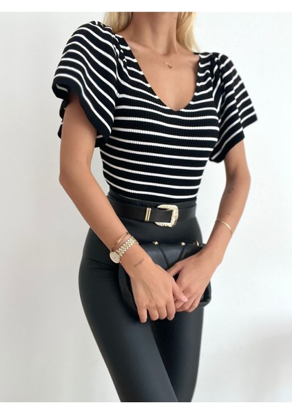 Kadın Kelebek Kol Merserize Triko