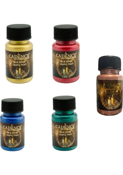 Mum Boyası 5 Renk 50ML Gold+Kırmızı+Mavi+Zümrüt+Antik Pembe