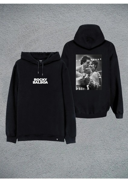 rocky Balboa Film Ön Arka Baskılı Kapşonlu Tasarım Sweathsirt Hoodie