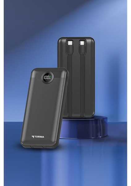 Torima TRM-1015 10000 Mah 2 Çıkışlı 22.5W Hızlı Şarj Dijital Göstergeli Powerbank