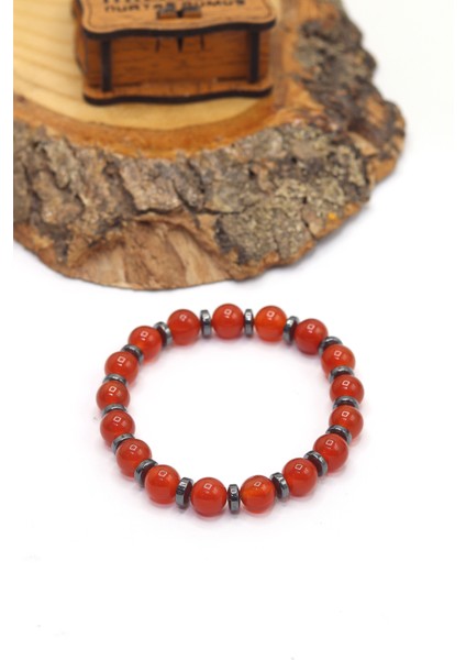 Kırmızı Akik Doğal Taşlı Bay-Bayan Bileklik 201023551 fiyatları