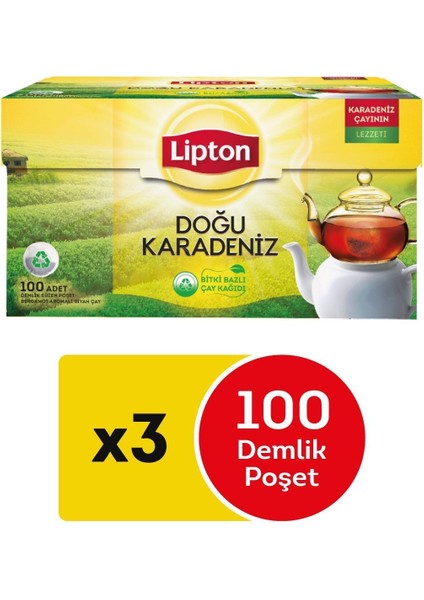 Doğu Karadeniz Demlik Poşet Çay 100'lü x 3 Adet