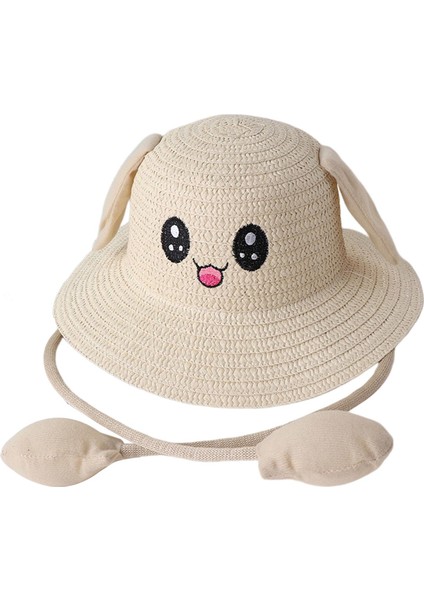 Bunny Straw Hat Caps Moda Big Haaves Summer Gezileri Için Şapka Bej (Yurt Dışından)