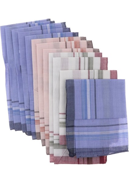12 Adet Çeşitli Klasik Ekose Hankies Parti Pocket Meydanı Erkekler Için Çok Molor 36*37CM (Yurt Dışından)
