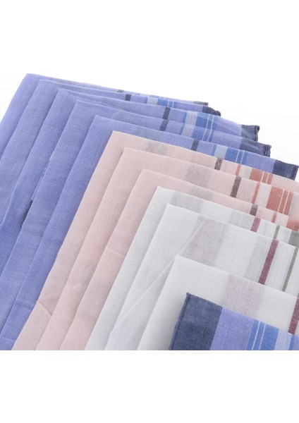 12 Adet Çeşitli Klasik Ekose Hankies Parti Pocket Meydanı Erkekler Için Çok Molor 36*37CM (Yurt Dışından)