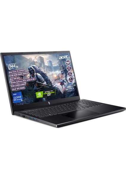 Nitro V 15 ANV15-51 Intel Core I5 13420H 8 GB 512 GB SSD RTX 3050-6 GB Freedos 15.6" FHD IPS Taşınabilir Bilgisayar NH.QNCEY.001