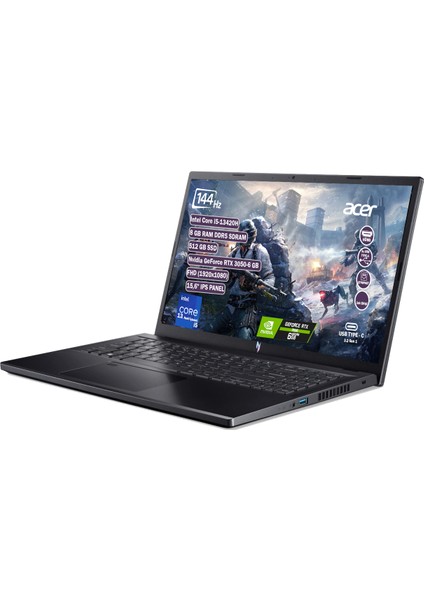 Nitro V 15 ANV15-51 Intel Core I5 13420H 8 GB 512 GB SSD RTX 3050-6 GB Freedos 15.6" FHD IPS Taşınabilir Bilgisayar NH.QNCEY.001