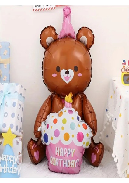 Ayı Folyo Balon Happy Birthday Yazılı