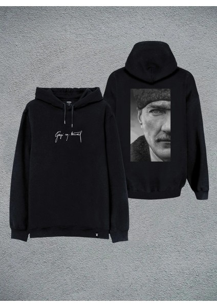 Mustafa Kemal Atatürk Özel Tasarım Baskılı Kapşonlu Çift Taraflı Sweatshirt Hoodie