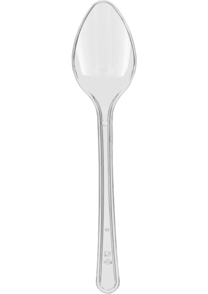 Plastik Tatlı Kaşığı Şeffaf 14 cm - 100 Adet