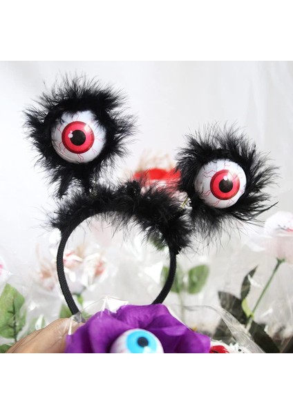 Cadılar Bayramı Halloween Otrişli Sallanan Gözlü Parti Tacı (4886)