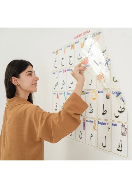 100X150 cm Statik Kağıt Elif-Ba Öğrenme Tahtası (4886)