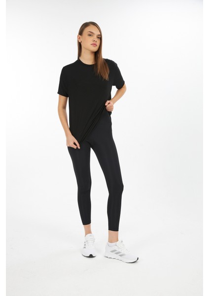 Kadın/ Modal Oversize Basic/ Yuvarlak Yaka /kısa Kol T-Shirt /raw Edge (Pis Kenar) Etek Kol Ağzı
