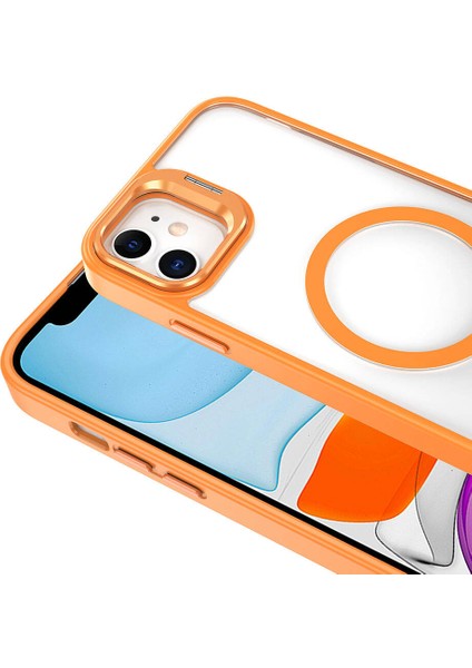 Apple iPhone 11 Kılıf Magsafe Şarj Özellikli Standlı Magsafe Klon Lensli Kapak modelleri