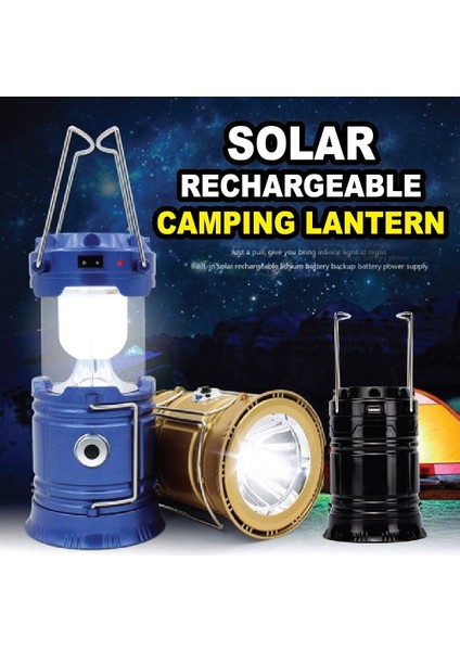 Kamp Feneri Güneş Enerjili Şarjlı LED Lamba (4886)