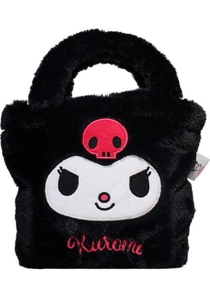 Kuromi Yumuşak Peluş Tüylü Tek Bölmeli Mıknatıslı Çocuk El Çantası
