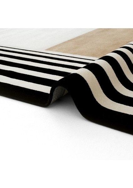 Design 05 Krem Gold Salon Halısı Geometrik Desen Sık Dokuma Modern Oturma Odası Halısı
