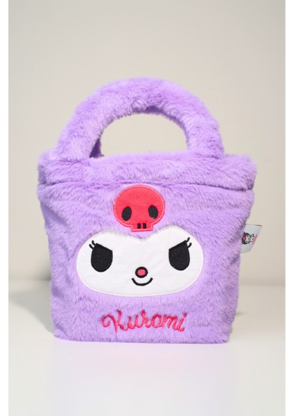 Kuromi Yumuşak Peluş Tüylü Tek Bölmeli Mıknatıslı Çocuk El Çantası modelleri