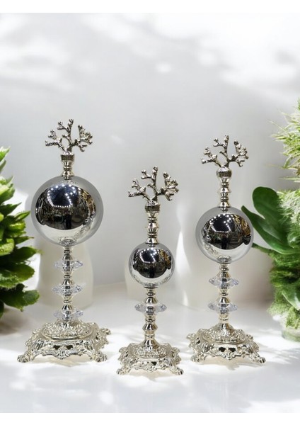 Mercan Başlı Kristal Detaylı Dekoratif Obje
