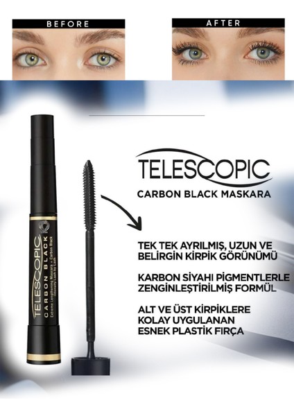 Telescopic Carbon Extra Black Maskara - Siyah