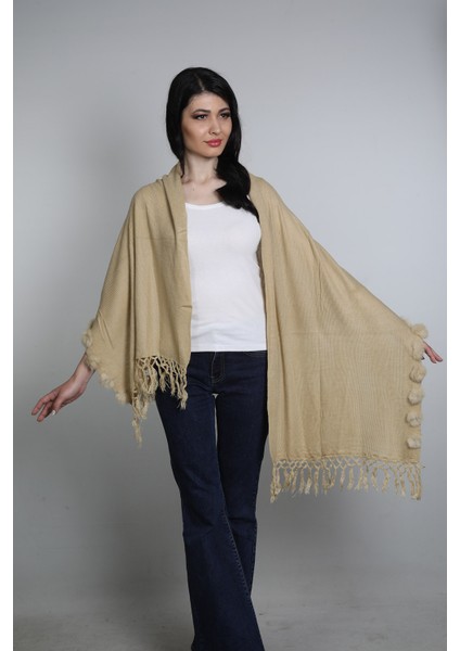 Bej Renk Ipek - Pamuk Şal