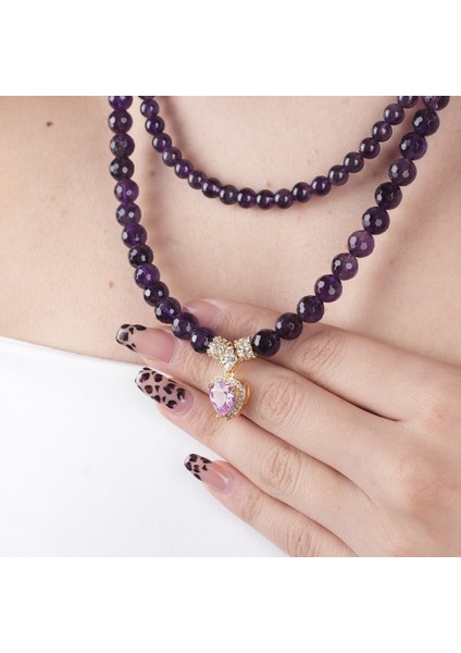 Helen - Ametist Doğal Taş Kolye & Bileklik