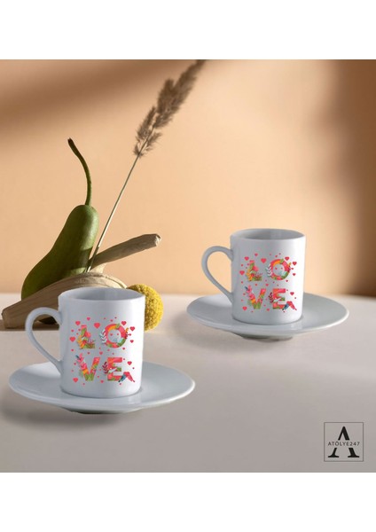 Love Temalı 2'li Türk Kahvesi Fincan Seti fiyatları