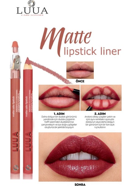 Kalemtraşlı Dudak Kalemi Matte Color Lipstick Jumbo Kalın Kalem Ruj Waterproof 12li Set