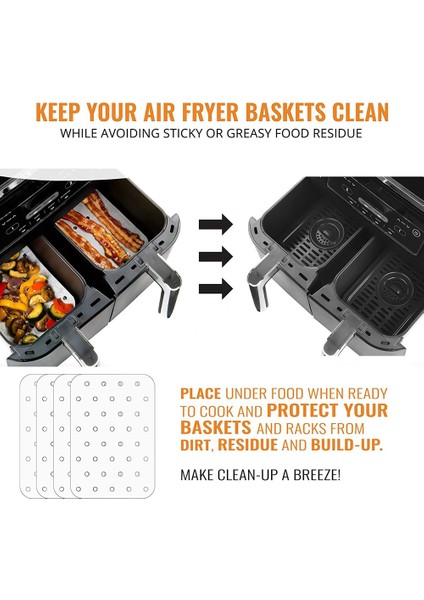 Ninja Için Aksesuarlar,Fritöz Kağıdı, Foodi Dual Air Dz201, Dz401 Için Hava Parşömen Kağıdı Kaplamaları (Yurt Dışından)