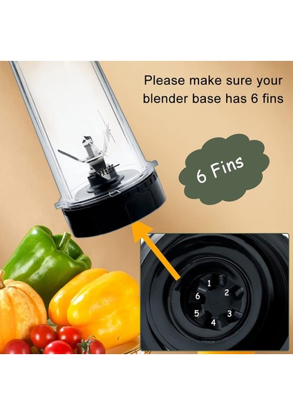 Ninja Için Aksesuarlar,Bl770 Bl780 Bl660 Blender Için 6 Fins Extractor Bıçak Yedek Parçaları, 16 Oz Tek Bardak Seti (Yurt Dışından) fiyatları
