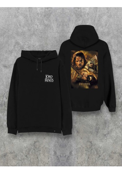 Yüzüklerin Efendisi Aragorn Özel Tasarım Ön Arka Baskılı Kapşonlu Hoodie